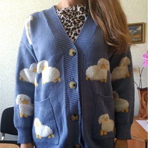 Autumn New Knit Female Cardigan Loose Streetwear